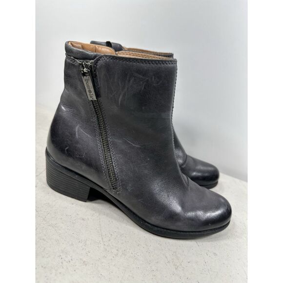 Bussola Size 37 EUR Gray Suede Zip Ankle Fashion Boots Bootie - Picture 3 of 7